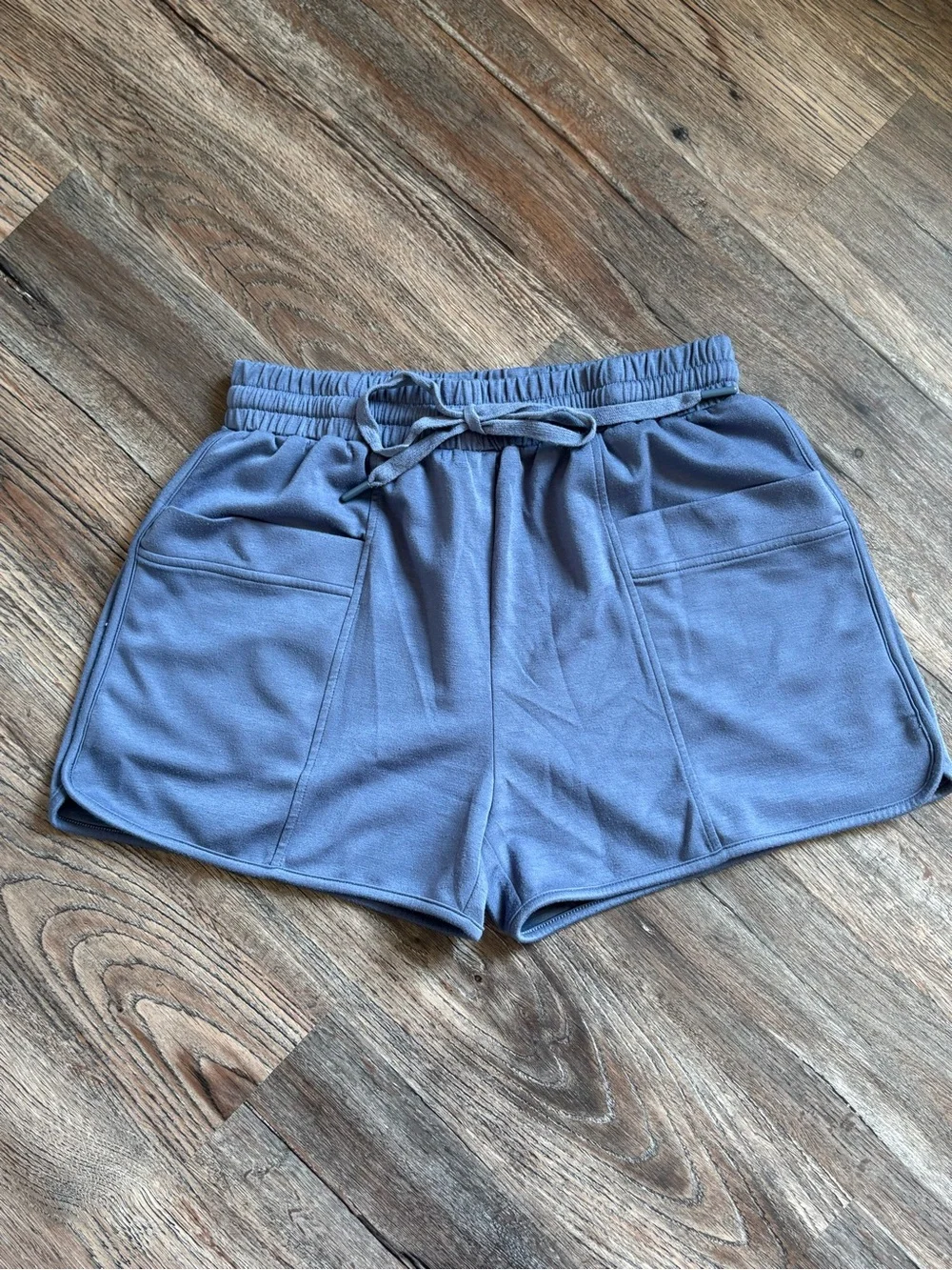entro Dusty Blue Two-Piece Lounge Set - Mock Neck Sweatshirt & Drawstring Shorts